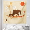 thumbnail image 1 of Animal Tapestry, Mother in Tropical Lands Desert Illustration of Safari, Fabric Wall Hanging Decor for Bedroom Living Room Dorm, 5 Sizes, Orange Brown Cream, by Ambesonne, 1 of 1