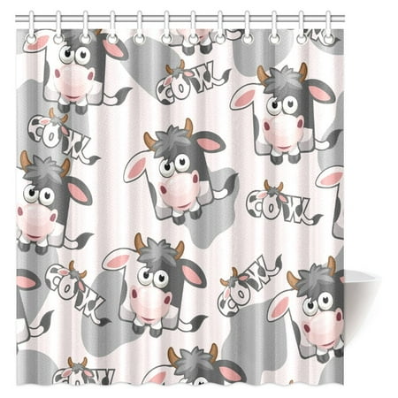 Pop Cow Shower Curtain Baby Cute Animal Bathroom Decor Set 66x72 Inch Canada - Cow Shower Curtain Set