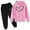 1-Pink1340, variant on Tiijoy Girls 2 Piece Heart Print Hoodie Sweatpants Outfits Soft Daily Sweatsuit, Sizes 3-14