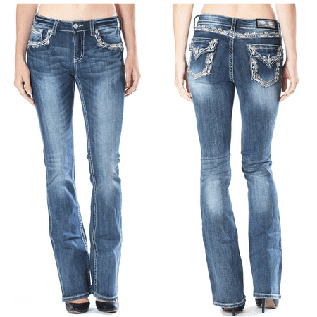 - GRACE IN LA SALE Mid Easy Bootcut Embellished Jeans