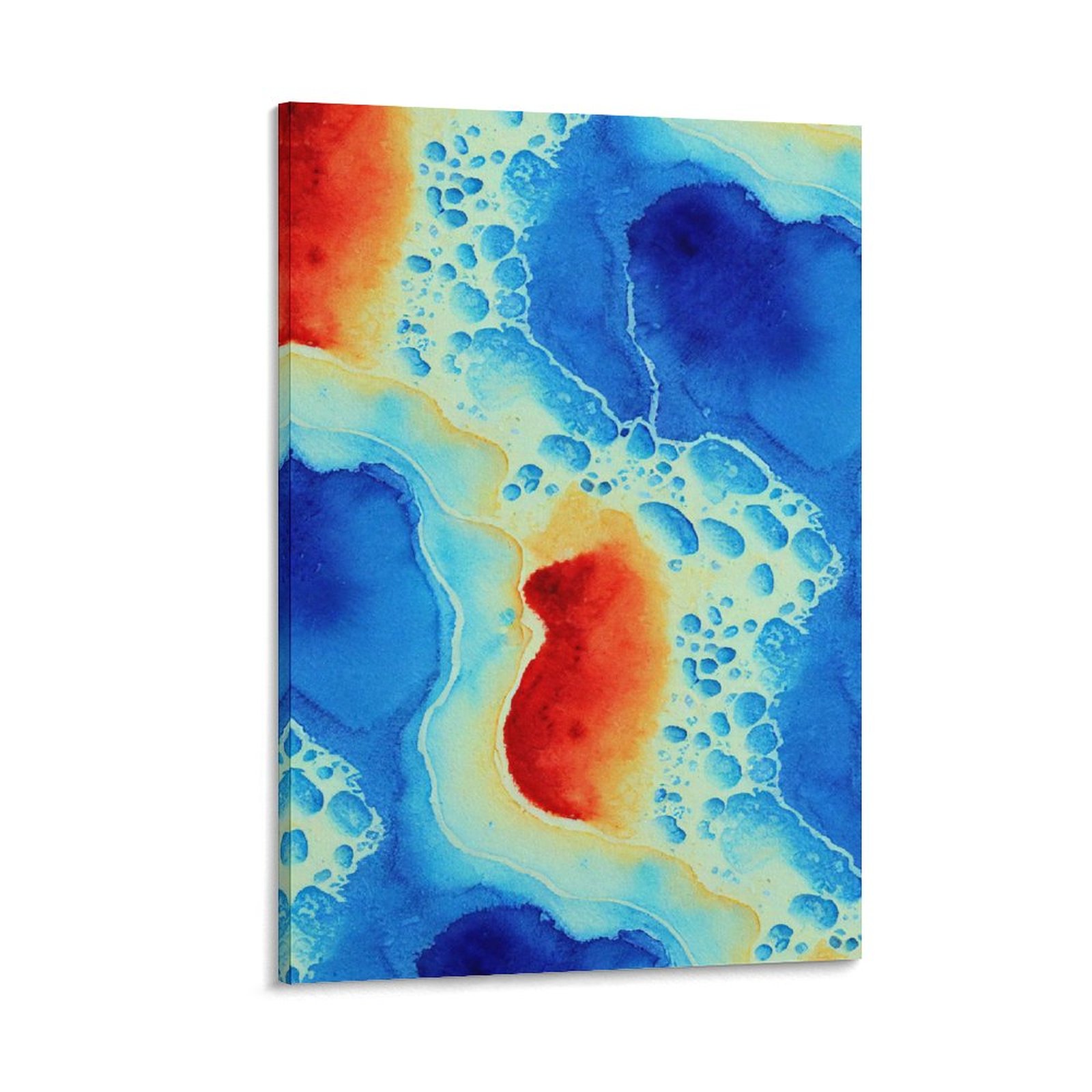 Abstract Art Blue and Orange Color Burst Canvas Wall Art Decor, Artwork