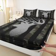 thumbnail image 3 of Castle Fairy Jungle Animal Deer 4 Pieces Queen Sheet Sets for Boys Girls,Vintage USA Flag Ultra Soft Flat Sheet,Abstract Camouflage Queen Fitted Sheet,Luxury Bedroom Decor, 3 of 7