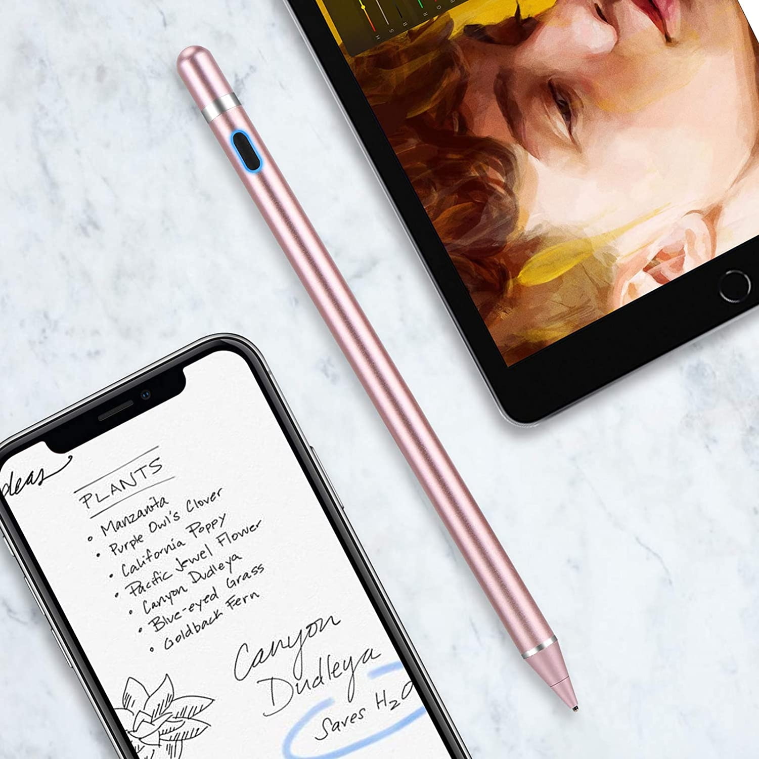 Digital Active Stylus Pen for iPhone 16/Pro/Max/Plus - Capacitive Touch Rechargeable Palm Rejection