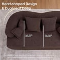 thumbnail image 6 of Timbernest 70" Boneless Couch, Convertible Sofa Bed, Fold Out Sleeper Loveseat, Brown, 6 of 11