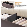 thumbnail image 4 of Banc Ottoman de Rangement Pliable de 45 Pouces, Banc de Rangement en Similicuir, Coffre de Rangement avec Siège Rembourré Repose-Pieds Tabouret, 4 of 9