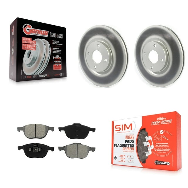 Transit Auto Front Coated Disc Brake Rotors and Semi-Metallic Pads Kit for Car 2018-2022 Ford EcoSport KGS-101787