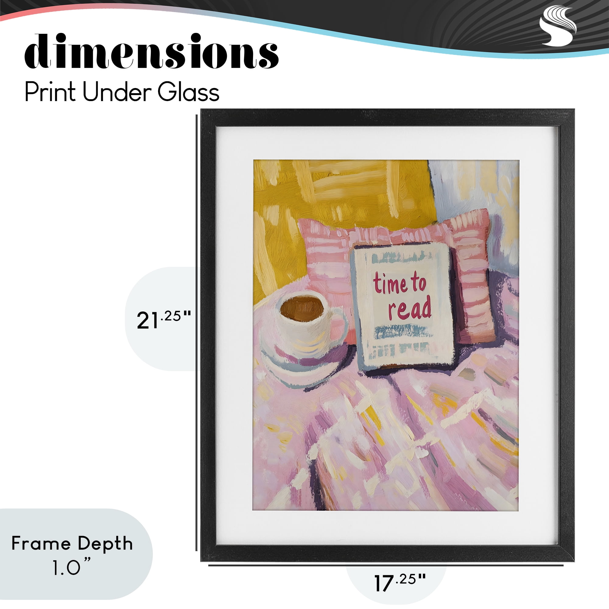 Stupell Industries Time To Read in Morning Black Framed Print Under Glass, design by The Prints Vibe