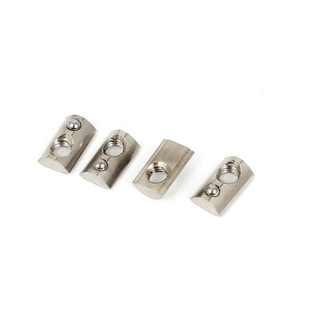 Rohl Nuts - 4pcs M5 20 Series Metal Half Round Roll in T-slot Spring Nut w Ball
