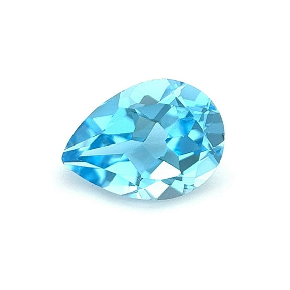 Certified Genuine 1.25 Carat Swiss Blue Topaz Pear Shape Brilliant Cut 8x6 mm Loose Gemstone December Birthstone