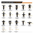 thumbnail image 3 of Kenally 456 Unids/set Auto Sujetador Remache Multi Clips Solapa Sujetador de coche Clip con kit de herramientas de extracción de pasador Ventana automotriz Kenally VI3789-00B, 3 of 6
