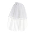 thumbnail image 4 of Mini falda larga de tul para mujer, falda MIDI en capas, falda larga superpuesta de línea, noche D Blanco Yuyangstore falda hinchada, 4 of 7