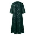 thumbnail image 4 of WILLBEST Robe d'Invité de Mariage d'Été pour Femmes Grande Taille Robe Décontractée Imprimée Robe en Dentelle Col Rond Robe à Manches Mi-Longues Robe Longue Irrégulière avec Dentelle Robe Formelle, 4 of 4