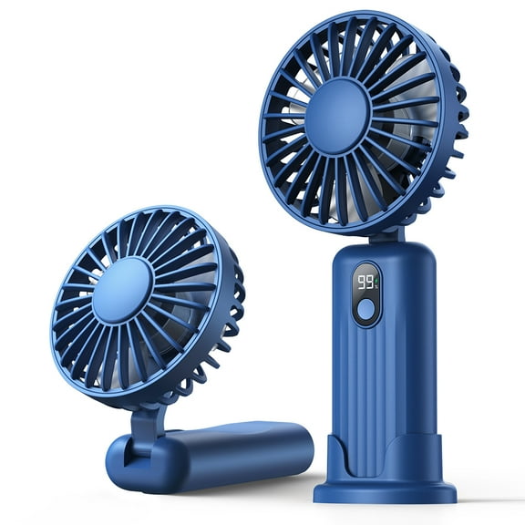 5000mAh Portable Handheld Fan with LED Display, 3-in-1 USB Rechargeable Mini Fan for Travel, Outdoor, Home, Office, Makeup