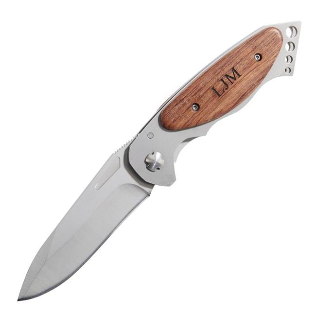 4.63 in. Stainless Steel Locking Pocket Knife with Wood Handle