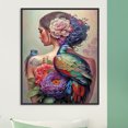 thumbnail image 1 of Cuadros Decorativos Pintura de diamante 5D DIY taladro redondo completo pavo real chica decoración del hogar arte artesanal DQrwqpou embutido en tela, 1 of 7