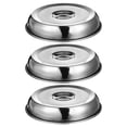 thumbnail image 1 of BRIGHTFUFU 3 cubiertas de acero inoxidable para bistec, resistentes al aceite, para servir alimentos., 1 of 8
