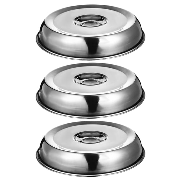 BRIGHTFUFU 3 cubiertas de acero inoxidable para bistec, resistentes al aceite, para servir alimentos.