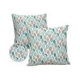 thumbnail image 2 of Outdoor Throw Pillow Cover Abstract Teal Green Grey Leaves Waterproof Cushion Covers 2 Pack Botanical Foliage on White Pillow Cases Home Decoration for Patio Garden Couch Sofa, 2 of 7