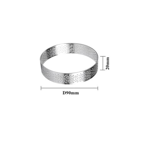 

DIY Stainless Steel French Dessert Mousse Perforated Cake Mold Tartlet Molds Circle Mould Tart Ring 04