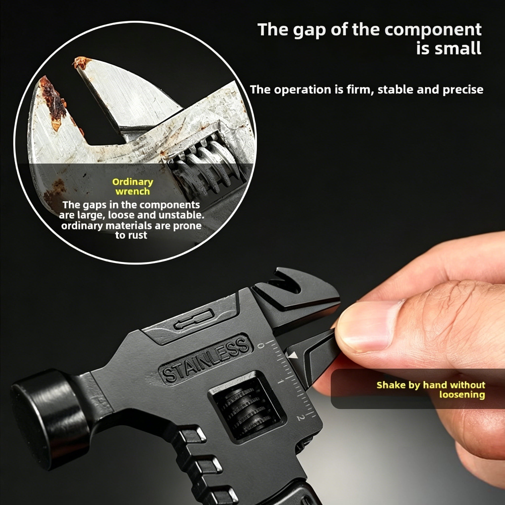 NomiLife 16-in-1 Multitool Hammer All-in-One Portable Utility Tool for Camping Home Outdoor Repair