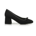 thumbnail image 2 of Top Moda Women's Elegance Round-Square Toe Ballet Pumps with Bow Accent, 2 of 2
