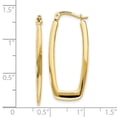 thumbnail image 2 of 10k Solid Yellow Gold Polished 2.25mm Rectangel Hoop Earrings 11x2.25mm Wide Hoop Earring for Women, 2 of 2