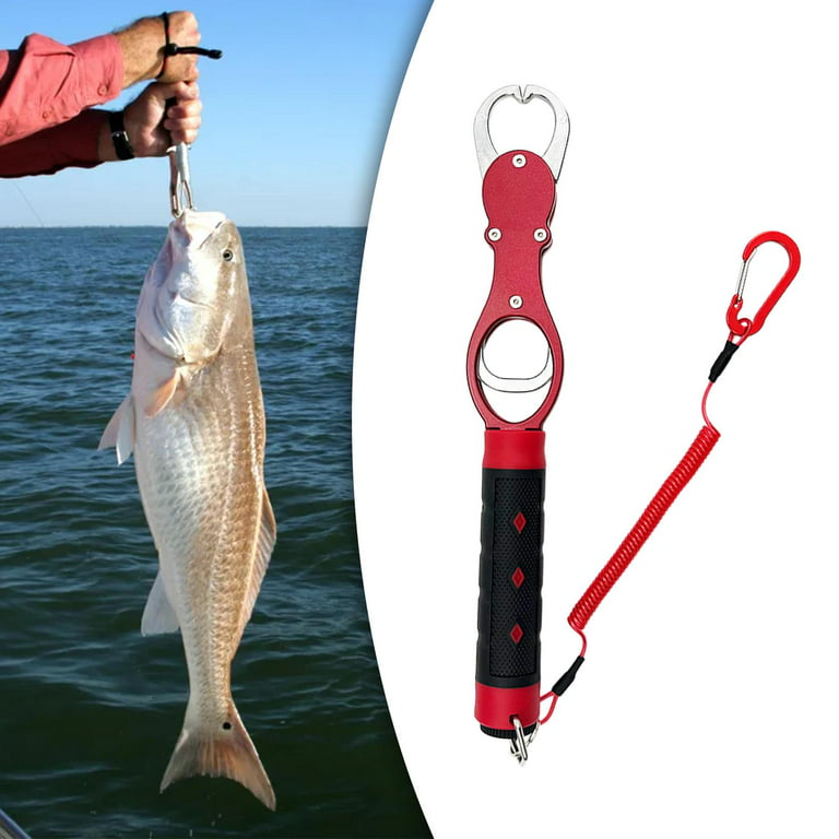 Fish Lip Gripper with Weight Scale Fishing Lip Gripper Fishing Grabber  Scale, Aluminum Alloy Clips Fish Lip Grabber for Ice Fishing ,Women