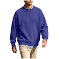 thumbnail image 4 of SEROYE Mens Crewneck Sweatshirt with Ribbing Solid Long Sleeve Pullover Tops Big & Tall Casual Sport Travel Wear (M, Purple), 4 of 6