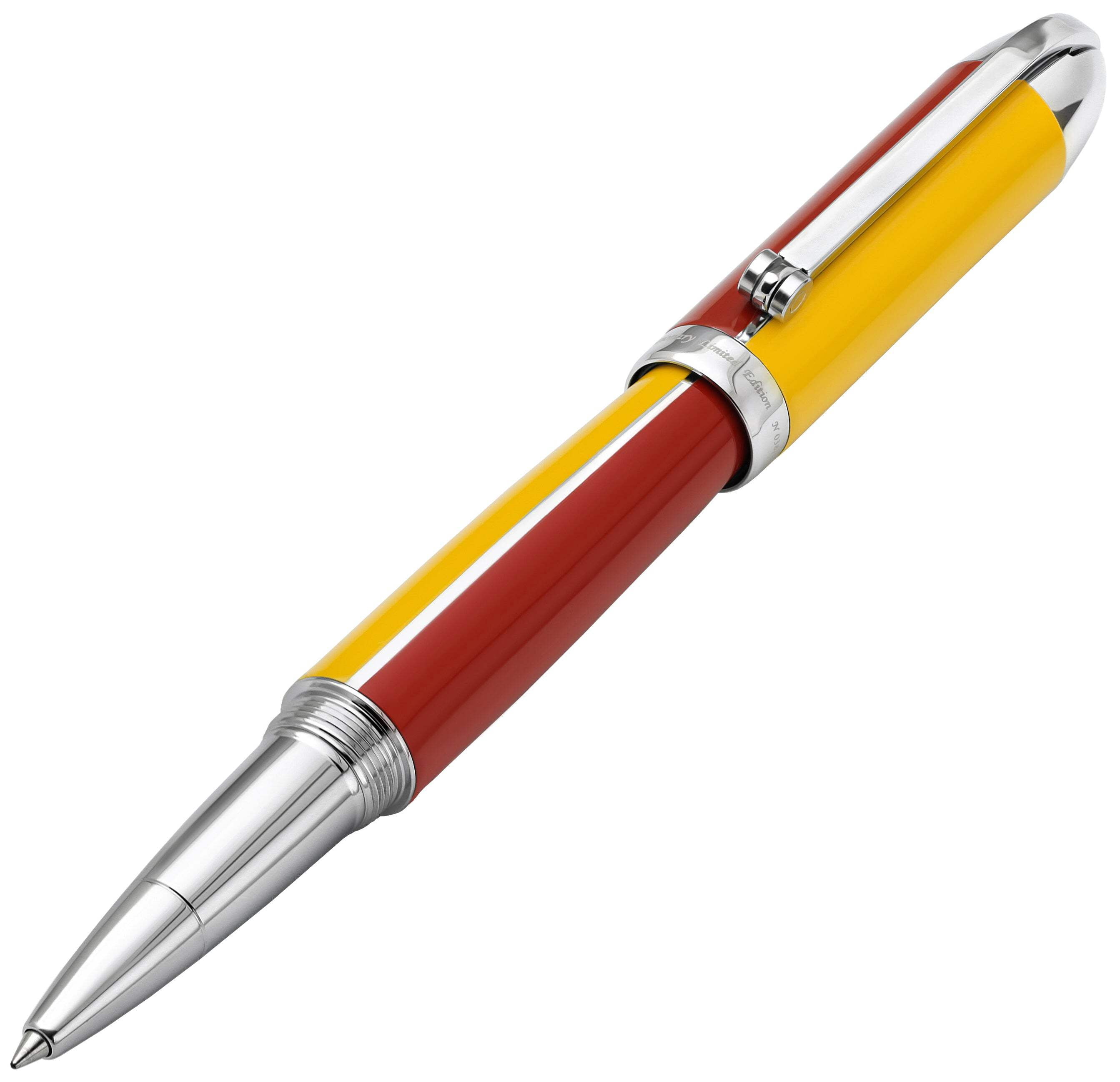 Xezo Xezo Visionary® Brass  Aluminum Enameled Rollerball Pen - Aspen Gold / Red