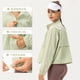 thumbnail image 4 of Novedad de verano, chaqueta informal holgada con cuello levantado y cremallera para mujer, para gimnasio, Yoga, Fitness, para correr al aire libre, transpirable, Top con cordón de secado rápido, 4 of 5