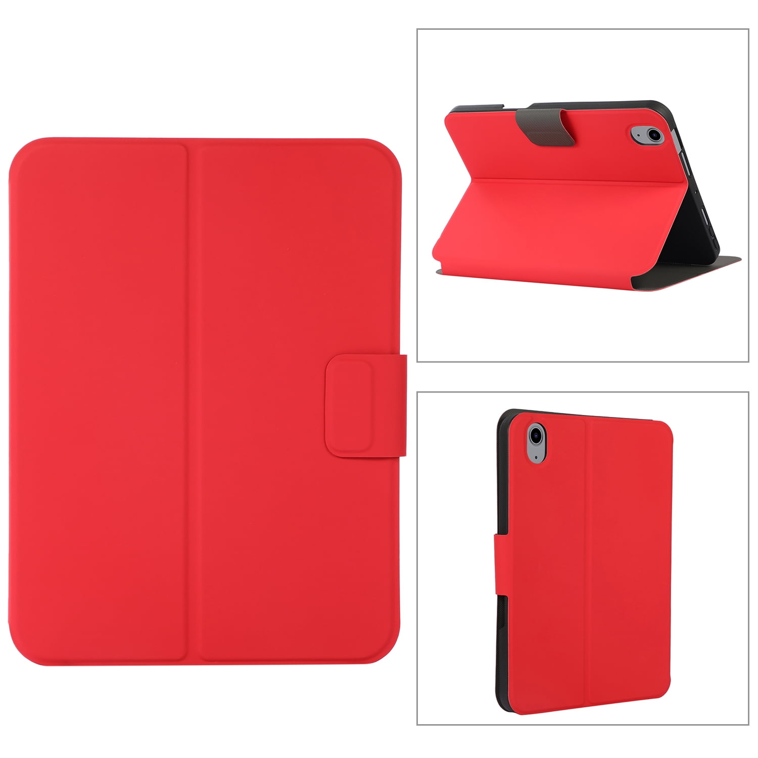 TECH CIRCLE Case for iPad 10th Generation 2022, iPad 10 Case with Pencil Holder,Premium Shock Proof Stand Folio Soft TPU Back Auto Sleep/Wake Case for New Apple iPad 10.9 inch 2022, Red