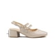 thumbnail image 3 of Zapatilla Tacon Bajo Formal Elegante Oficina Charol Beige marron 22.5, 3 of 7