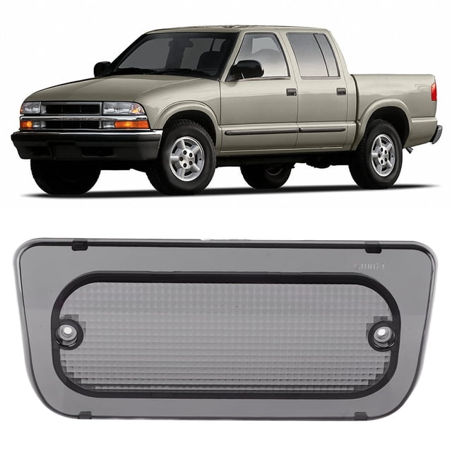 Aramox 3rd Brake Light Lens, Car Third High Position Brake Light Housing ABS 16520296 Replacement For S10 1994-2004