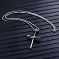 thumbnail image 6 of SmartBy Handsome Men Necklace Cross Design Scratch-resistant Lightweight Leisure Pendant Necklace for Daily Life, 6 of 8