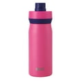 thumbnail image 3 of (3 pack) BUILT Cascade 16 oz Stainless Steel Kids Water Bottle with Leakproof Flip-Top Chug Lid, Pink, 3 of 16