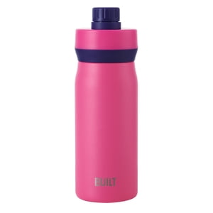BUILT Cascade 16oz Kids Water Bottle, Pink Stainless Steel