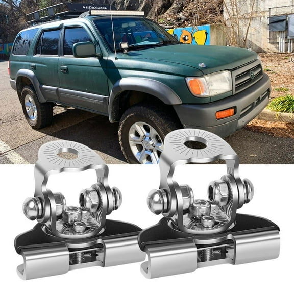 Nilight 2Pcs 4.3" Universal Adjustable Pillar Hood Led Work Light Mount Bracket Clamp Holder for off Road Jeep Truck SUV Installing Without Drilling