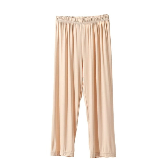 Pxiakgy Womens Pajama Pj Capri Pants Lounge Bottoms Pajama Pants Women Soft Cotton Lounge Capri Comfy Casual Pajama Bottoms with Elastic Waistband Summer Women's Elastic Tight Light Proof Pants