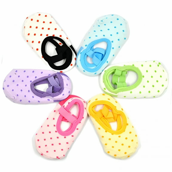 TELOLY Non Slips Socks for Toddler Anti Slip Baby Sock Non Skid Socks Cute for 8-36 Months Infants Girls Low Cut Baby Girl Socks 6 Pairs