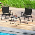 thumbnail image 4 of Costway Ensemble de 3 Chaises et Table de Conversation Pliantes pour Patio, Métal Robuste, Extérieur, Portable, 4 of 10