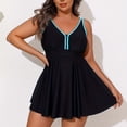 thumbnail image 3 of Women's Plus Size Swim Dress Swimsuit for Women Tummy Control Front Zipper Swimwear for Summer, 3 of 6