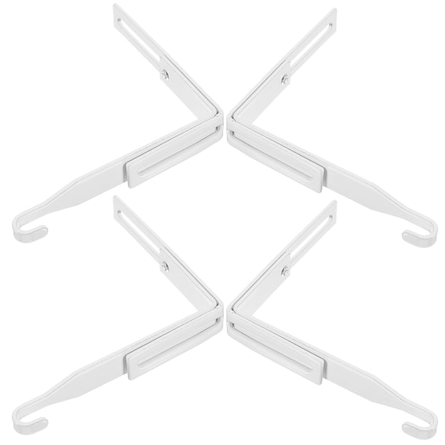 Raindrops 4Pcs White Over Door Hooks Adjustable Metal Hanging Rack for Cabinet Storage and Home Organizer