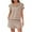 Khaki, variant on fatyb Women 2 Piece Outfits Tracksuits Half Zip Lapel Short Sleeve Sweatshirt and Shorts Sweatsuit Activewear