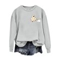 thumbnail image 1 of WEAIXIMIUNG Chandails en Molleton Personnalisés pour Femmes Chandails en Molleton pour Femmes Automne Visage de Citrouille Tee Léger Pull Tops Imprimé Rétro Chandail en Molleton, 1 of 4
