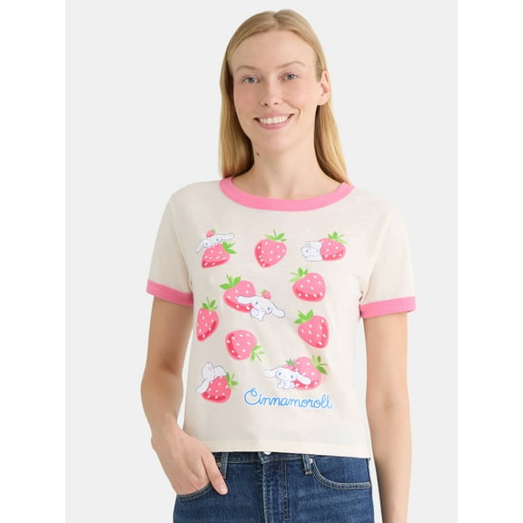 Cinnamonroll Short Sleeve Graphic Tee, Women's and Women's Plus