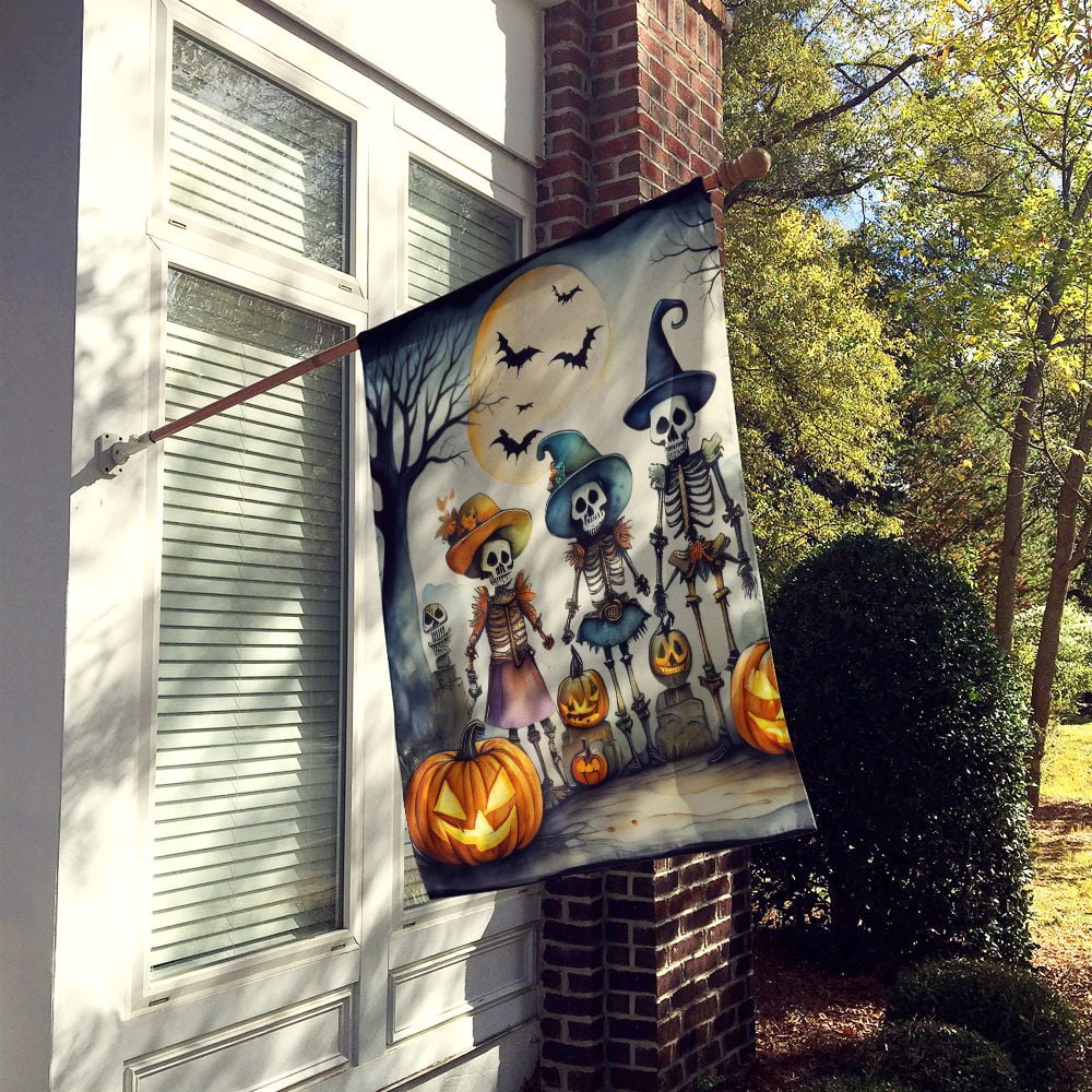 Halloween Dog House Flag 28x40IN Double-Sided Polyester Decorative Sleeve Pole Flag for Outdoor Home Garden Patio