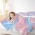 thumbnail image 3 of Manfei Marble Fluid Swirl Twin Comforter Sets, Pastel Blue Pink Bedding Set, Colorful Stars Reversible 2-Piece, 1 Comforter and 1 Pillowcase, 3 of 6