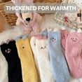 thumbnail image 4 of TELOLY 2Pairs Socks Soft&Warm Fuzzy Socks,Cartoon Design Non-Slip Long Socks,Black, 4 of 5