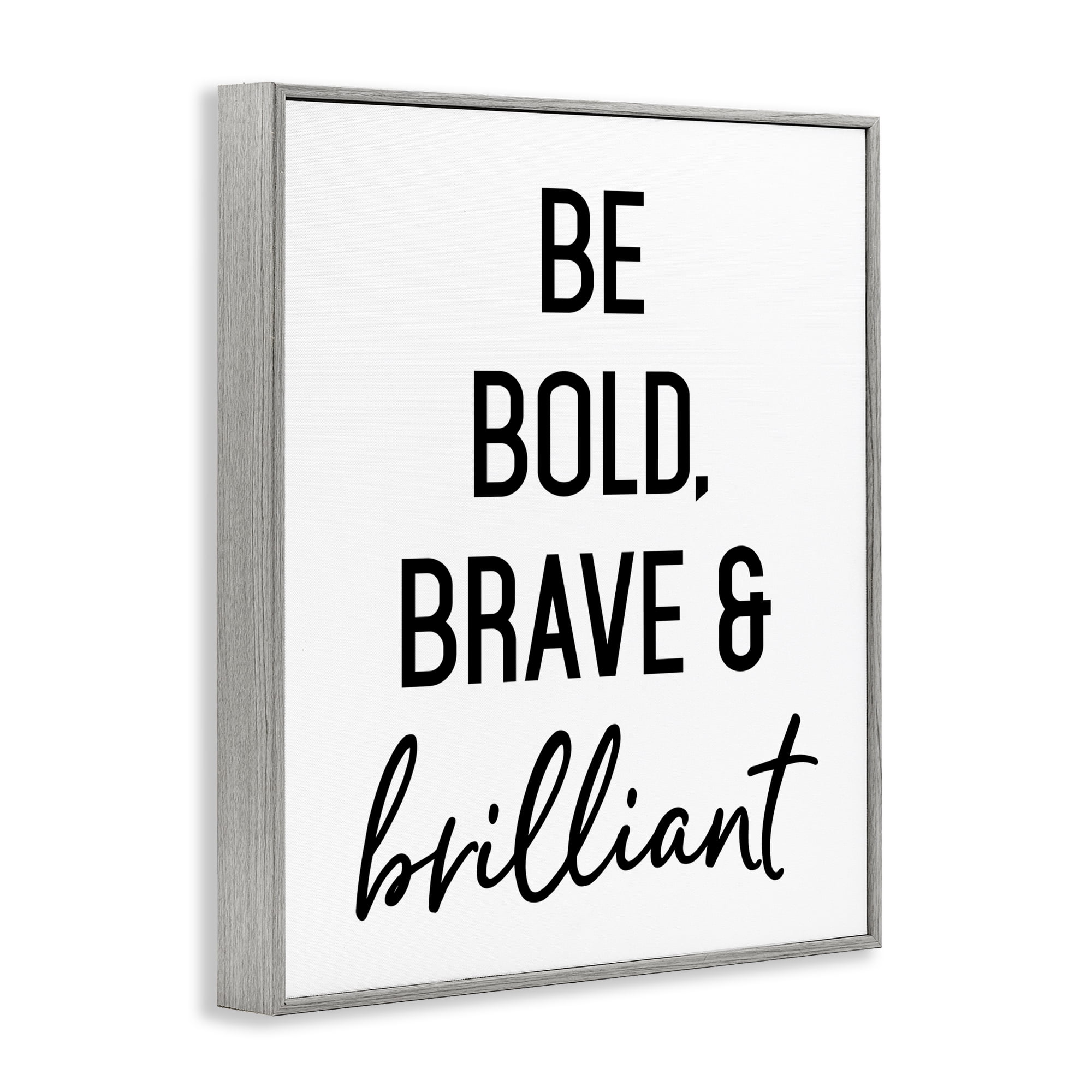 Bold Brave & Brilliant Gray Framed Giclee Art, design by Lettered and Lined