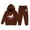 Brown, variant on Tween Outfits for Girls Sets Winter Cartoon Horse Print Hooded Sweatshirt Joggers With Drawstring Pocket Ranch Style Long Sleeve Fall Girls Clothes Brown Size 10-11T
